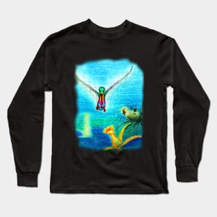 Hummingbird, Bees and Dandelions Long Sleeve T-Shirt